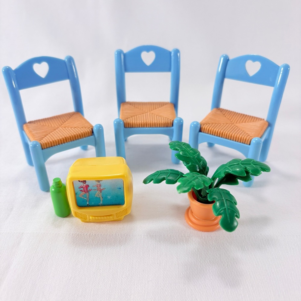 Vintage 1993 Fisher-Price Loving Family Dollhouse Replacement Furniture Lot